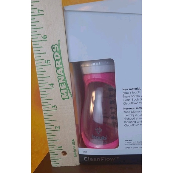 NIB Joovy Boob Diamond Glass Bottles With Pink Silicone Sleeve 3 - 8oz Bottles‎ - Picture 9 of 9